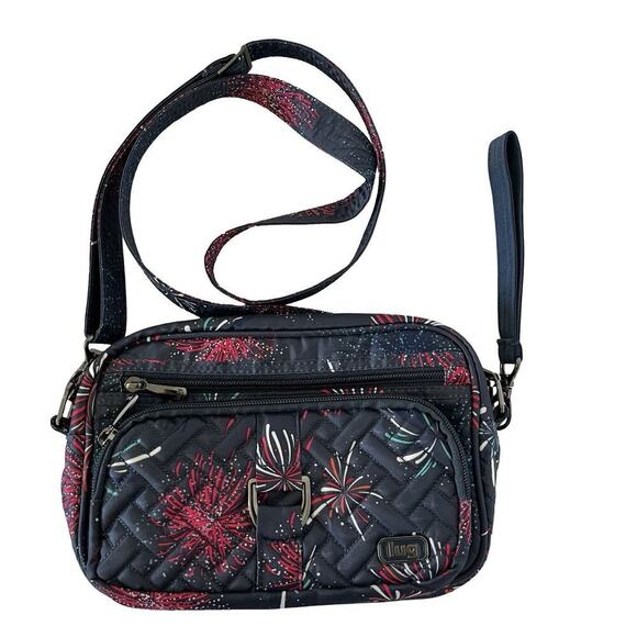 LUG Carousel Convertible Crossbody Belt Bag Navy Firework RFID Convertible - Picture 1 of 12